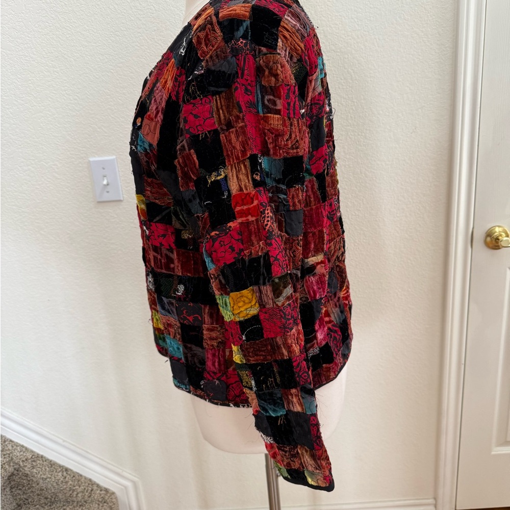 Chico's Colorful Patchwork Jacket Size 16 (Chicos… - image 4